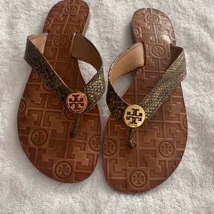 Tory Burch thora embossed snake sandal